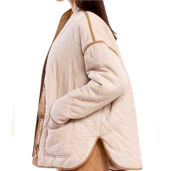 BLANK NYC Women's Reversible Quilted Jacket in Cream Color - Picture 4 of 4